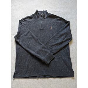 Polo Ralph Lauren Estate Rib 1/4 Zip Sweater Mens Size L Dark Gray Pullover